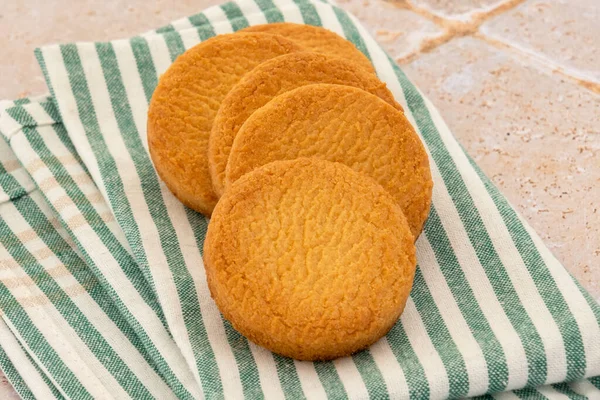 Galleta Breton Palet Una Toalla —  Fotos de Stock