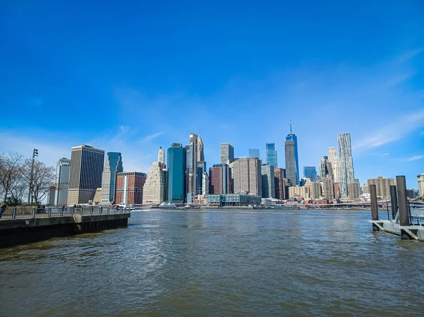 Nova Iorque Skyline Cidade Com Arranha Céus — Fotografia de Stock