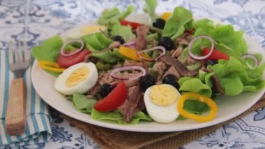 plate of nioise salad close up