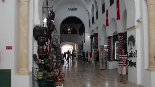 Souk Hagyományos Arab Piac Tunéziában — Stock videók