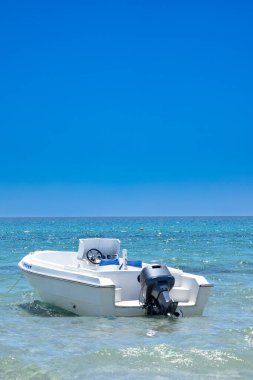 beautiful view of the sea and motor boat