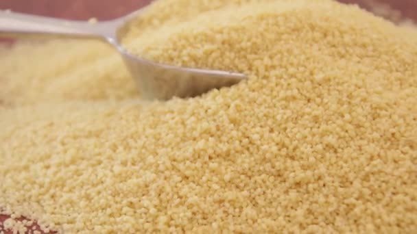 Pile Raw Couscous Semolina Table — Wideo stockowe