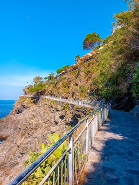 beautiful view of the sea coast and path in mountains 