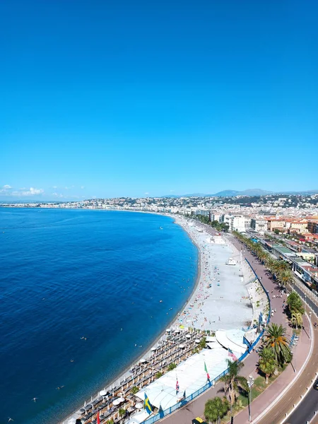 View Mediterranean Sea Coast Town — ストック写真