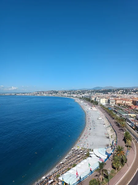 View Mediterranean Sea Coast Town — ストック写真