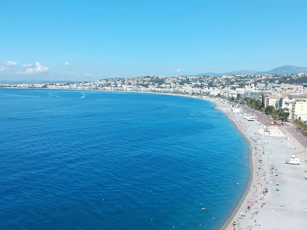 View Mediterranean Sea Coast Town — ストック写真