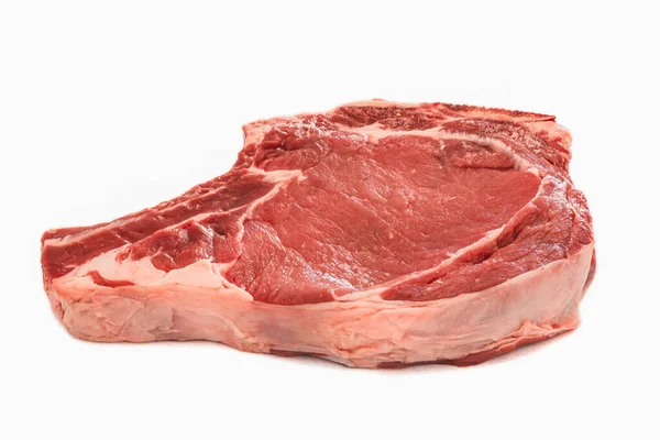 Raw Rib Beef Isolated White Background — 图库照片