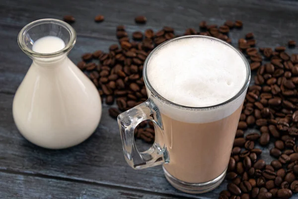 Tasse Café Cappuccino Sur Table Bois — Photo