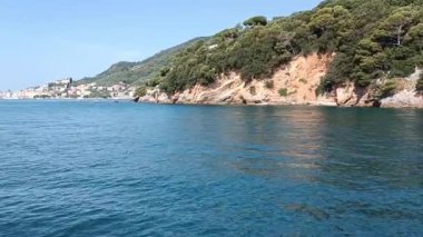 view of the Mediterranean sea and coast town