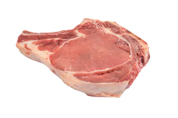 Carne Cruda Isolata Fondo Bianco — Foto Stock
