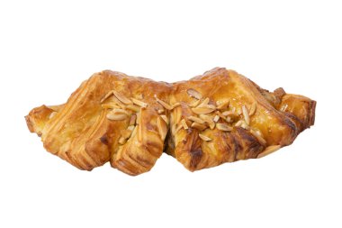 custard pastry close up isolated on a white background