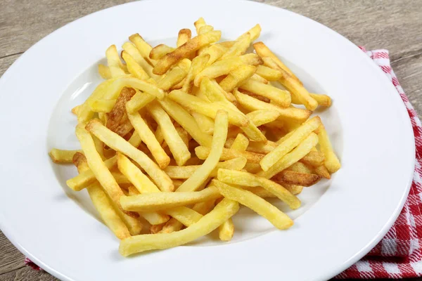 Plate French Fries Close — Stock Photo, Image
