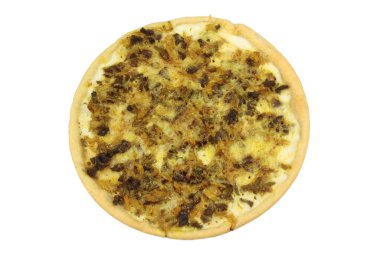 Peynirli ve mantarlı pizza. 