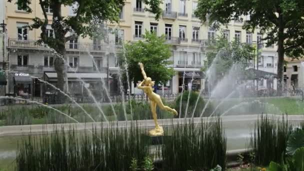 Statue Daphne Changed Laurels Place Jean Jaurs Saint Tienne — Stockvideo