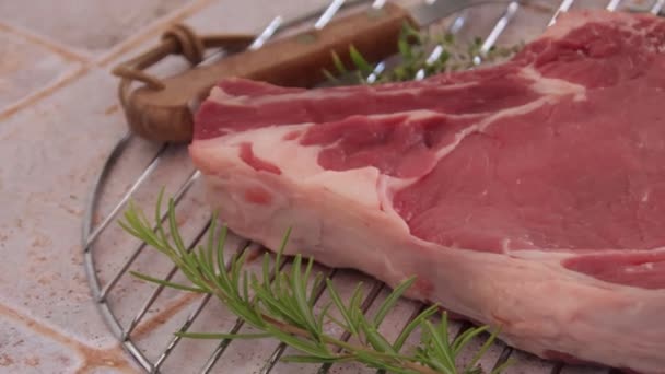 Raw Rib Beef Cutting Board — Wideo stockowe