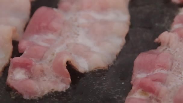 Tocino Cocido Sartén — Vídeos de Stock