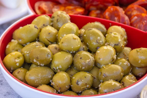marinated olives in a bowl
