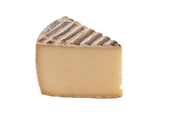 白い背景に隔離された山チーズのクローズアップは — ストック写真
