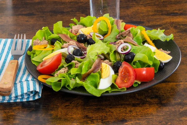 Plate Nioise Salad Close — Stok fotoğraf