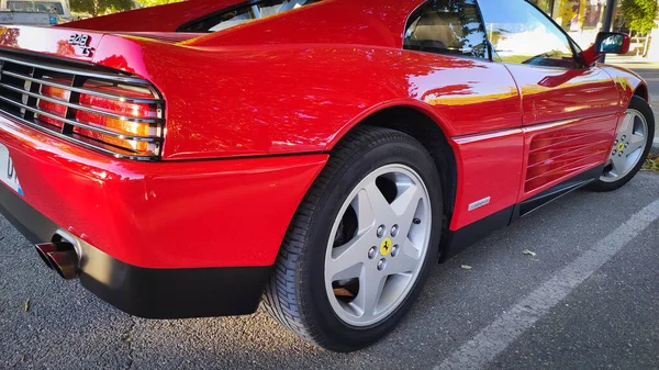 Close Carro Marca Esporte Ferrari — Fotografia de Stock