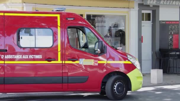 Пожежна Машина Інтервенції Франції — стокове відео