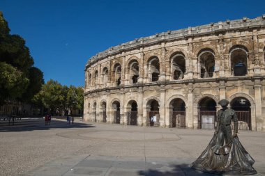 Gard 'daki Nmes Arenası Languedoc, Occitanie, Fransa