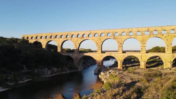 Tramonto Sul Pont Gard — Video Stock