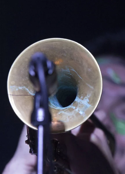 Uno Strumento Musica Ottone Tromba Strumento Musica Classica Tradizionale — Foto Stock