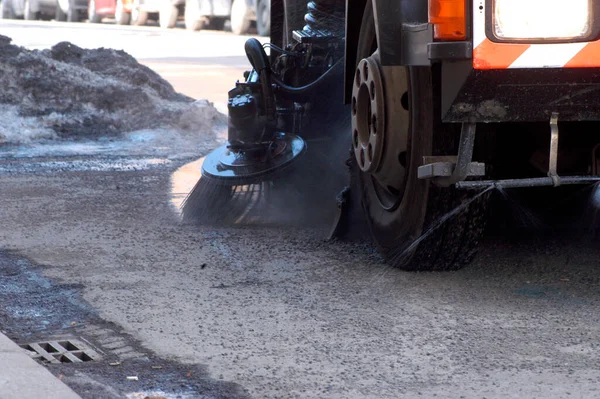 Nettoyage Des Routes Des Véhicules Dans Cadre Service Public — Photo