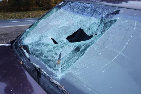 Пошкодження Лобового Скла Автомобіля Пошкодження Скла Автомобіля — стокове фото