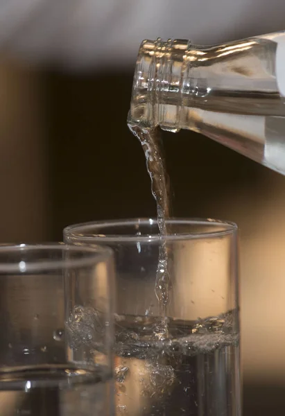 Waterglas Met Drinkwater Gehydrateerd Blijven — Stockfoto