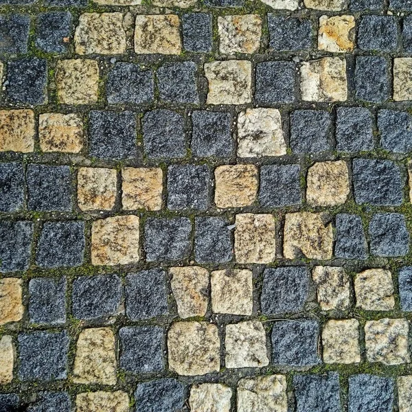 鹅卵石 作为街道的人行道 道路的天然建筑材料 — 图库照片