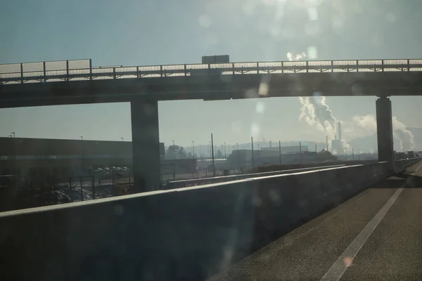 Ponte Come Struttura Che Attraversa Ostacoli Naturali Traffico Trasporto — Foto Stock