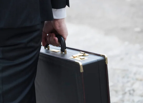 Person Suit Briefcase Hand — Stock Photo, Image