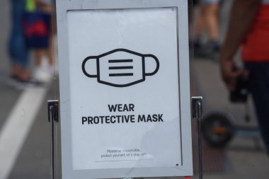 bir korona koruma maskesi, sağlık ve enfeksiyona karşı koruma