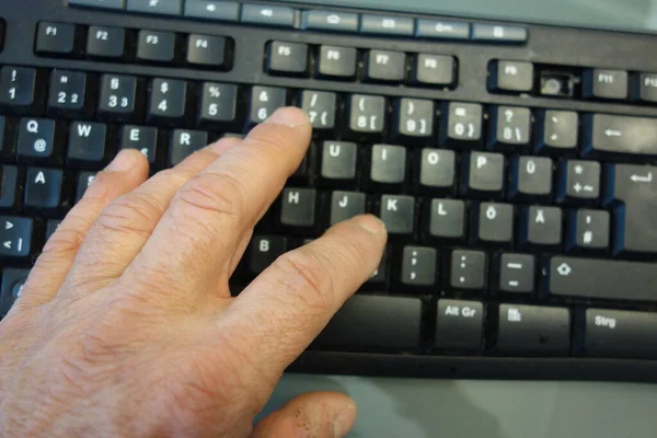 Computer Keyboard Keys Written Electronic Communication Information Technology — Stock Photo, Image