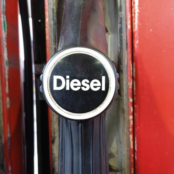 Combustible Diesel Una Gasolinera Para Repostar Vehículo Diesel — Foto de Stock