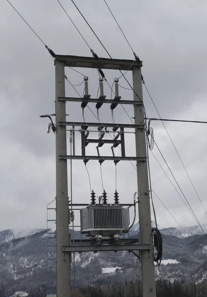 electricity transformer as part of the power grid and power supply