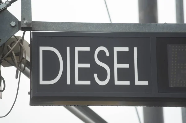 Gasóleo Posto Gasolina Para Reabastecimento Veículo Diesel — Fotografia de Stock