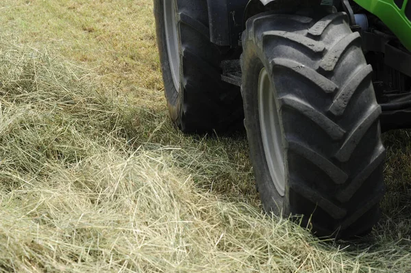 Band Van Een Trekker Voor Vervoer Mobiliteit Landbouw — Stockfoto