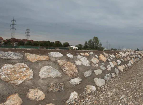 Stone Shoring River Bank River Regulation Hydraulic Engineering — Photo