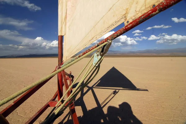 Desert Sailing Concept Car Calingasta Valley Argentina — Zdjęcie stockowe