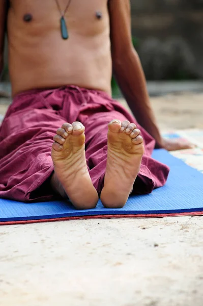 feet and ankle during a yoga session, exercise and training