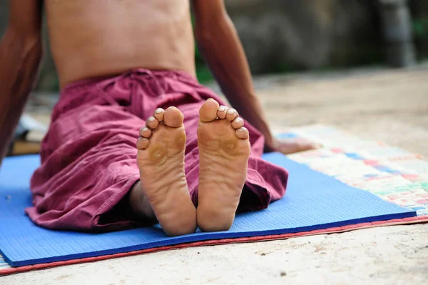 feet and ankle during a yoga session, exercise and training