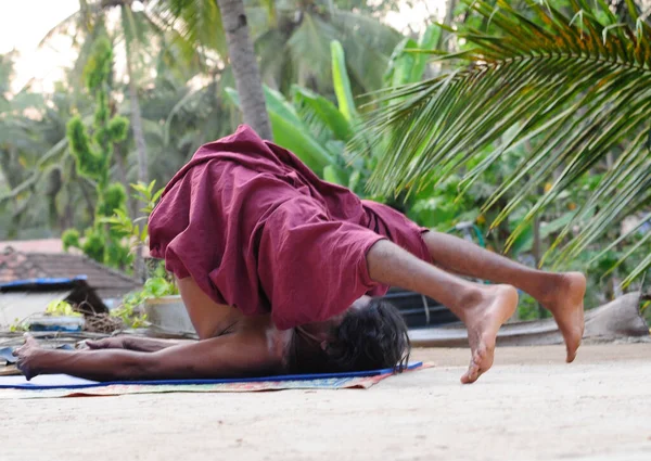 Halasana Plow Pose Training Exercise Yoga — Stock Fotó