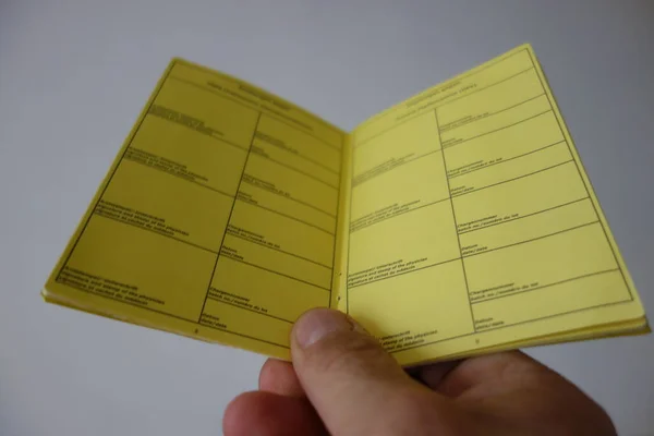 International Certificate of Vaccination or Prophylaxis also known as yellow card