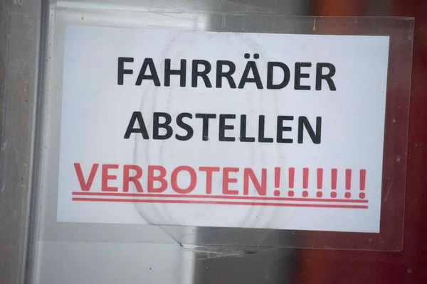 Kein Abstellen Von Fahrrädern Schild Verbot Oder Verbot Von Fahrradabstellplätzen — Stockfoto