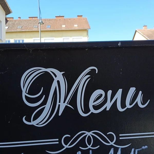 Menu Dans Restaurant Énumérant Les Aliments Les Boissons Offerts Aux — Photo