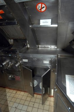 inside a submarine or sub, a watercraft for underwater transportation