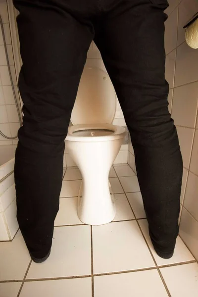 Urination Person Toilet Restroom — Stockfoto